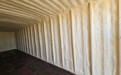 Spray Foam on Corrugated Steel in Fort Saskatchewan
